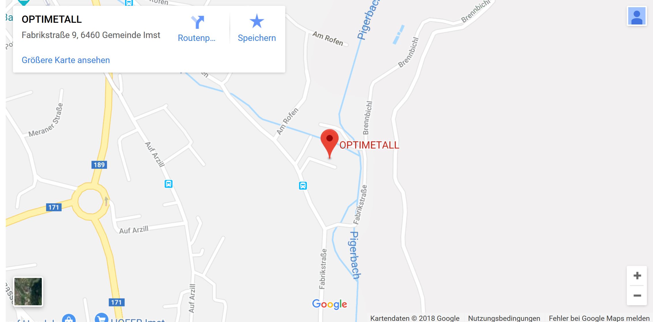 Karte zum Standort Optimetall in Imst